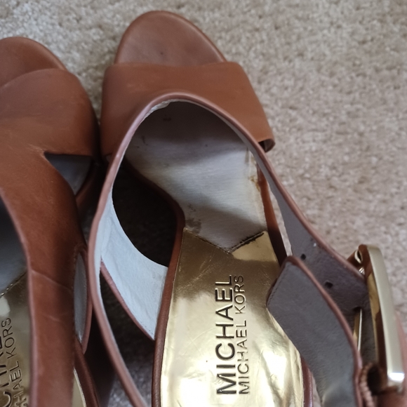 Micheal Kors Brown Wedge Sandals- Size 6.5 M - Picture 10 of 15